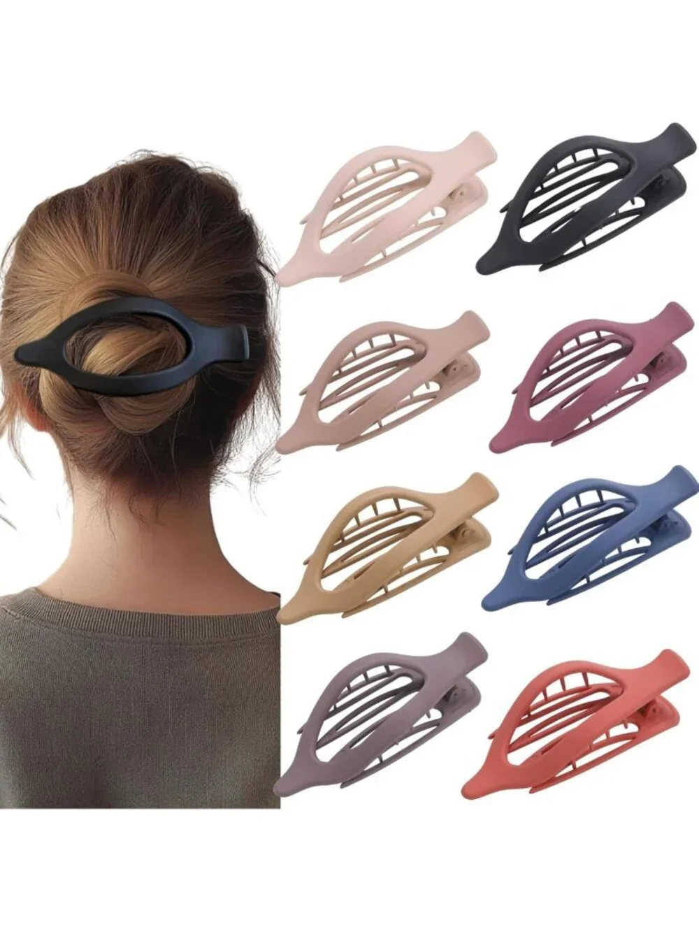 8 Pack Matte No Crease Hair Clips, Strong Hold Barrettes for Thick & Thin Hair